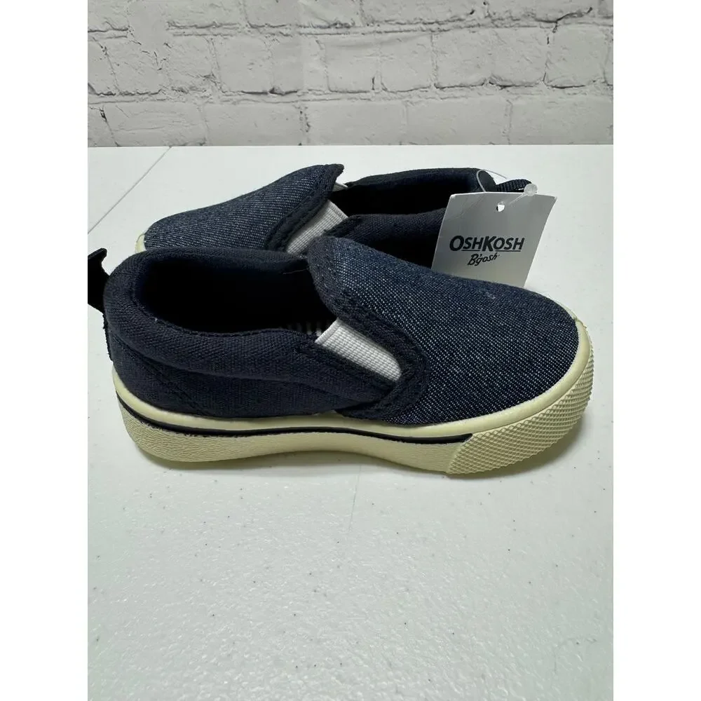 OshKosh B’gosh Toddler/baby Boys Canvas Slip-On Sneakers Blue Size 5